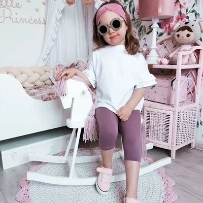 Legginsy Dziecięce 3/4 Brudny Róż