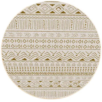 Dywan okrągły NOVO Strado nowoczesny beżowy orientalny wzór do salonu Sahara 120x120 cm