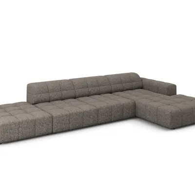 Narożnik Prawostronny 341/166/70 Sofa Narożna Chicago Szary Szenil Cosmopolitan Design