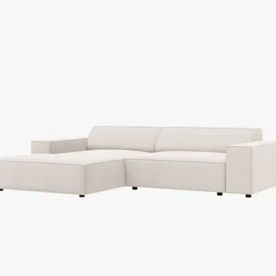 Narożnik, sofa narożna jasny beż tkanina strukturalna 224/166/70 Jodie od Micadoni