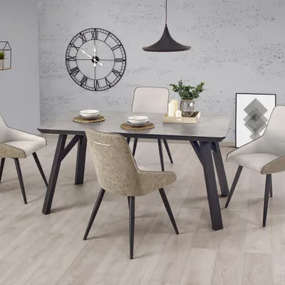 HALIFAX stół MDF jasny beton prostokątny 160/90/76 loftowy 6 osobowy