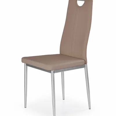 Krzesło cappucino tapicerowane z uchwytem eco skóra chrome K202