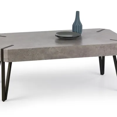 Ława prostokątna MDF beton/czarny 110/60/42 cm EMILY