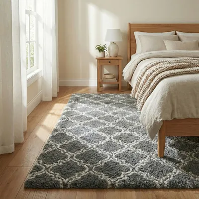 Dywan do salonu shaggy DECOR antypoślizgowy miękki puszysty modny 200x300 Grey Lantern