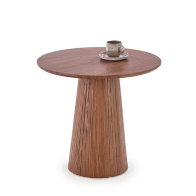 Mała ława okrągła orzechowa MDF 60/55 cm GISELA S