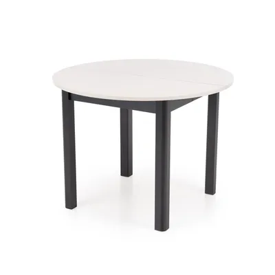 Stół okrągły rozkładany płyta kaszmir/czarny 102-142/102/76 cm RINGO