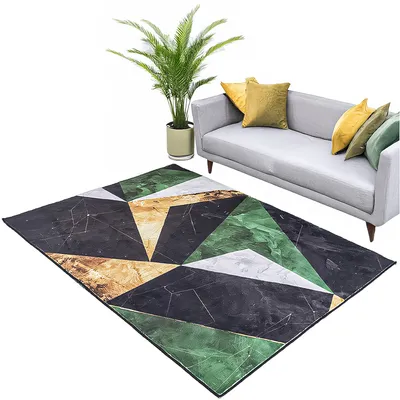 Dywan NOVO Strado nowoczesny do salonu marmurowy wzór velvet Zielony Marmur 100x150