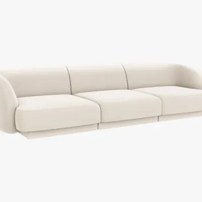 Sofa 3-osobowa jasny Beż welur 255/90/70 Miley Micadoni