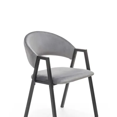 Krzesło popiel velvet K473 nowoczesne loft metalowe podłokietniki