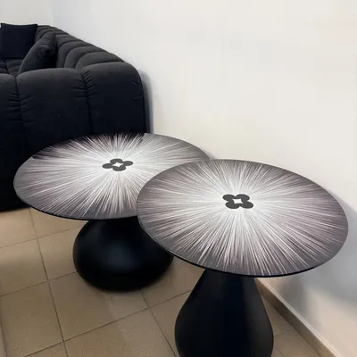 Zestaw stolików ELIO ceramicznych na metalowej podstawie 70/45 50/56