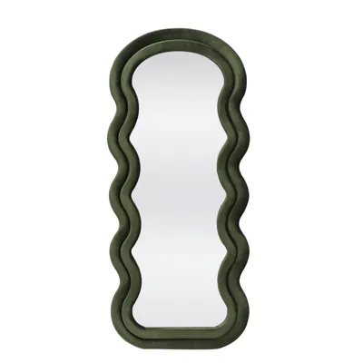 CONFETTO lustro stojące lub ścienne wiszące, oliwkowy welur 160/70/3 cm