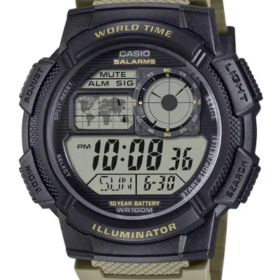 Zegarek męski Casio ae-1000w-5avef (zd073i) - world time + box