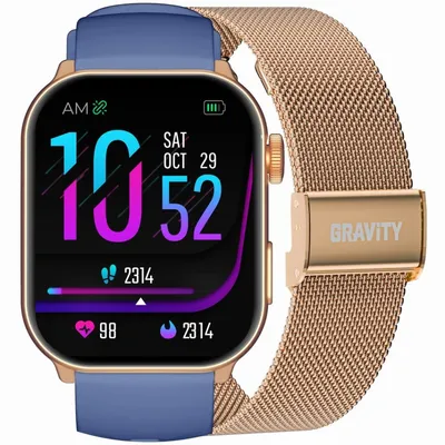 Smartwatch unisex Gravity gt28-8 - rozmowy bluetooth, dodatkowy pasek (sg037g)