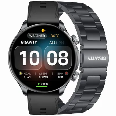 Smartwatch męski Gravity gt35-2- amoled, dodatkowy pasek (sg049b)