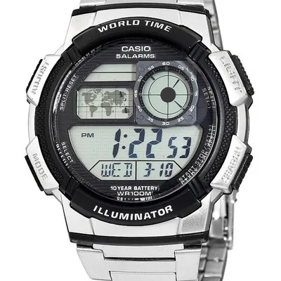 Zegarek męski Casio ae-1000wd 1a (zd073h) - world time + box