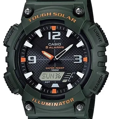 Zegarek męski Casio aq-s810w-3av (zd044k) - solar powered + box