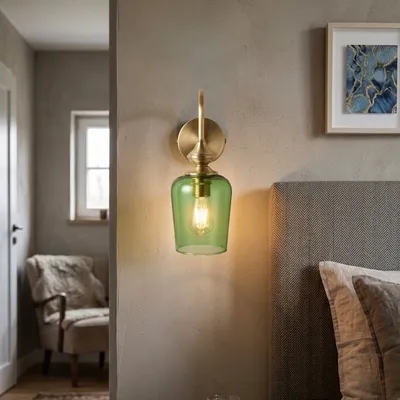 Mosiężna Lampa Ścienna Kinkiet CLARIS styl VINTED