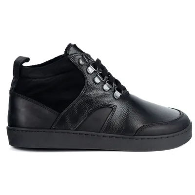 Barefoot zimowe buty skórzane unisex Explorer czarne