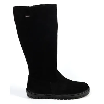 Buty damskie barefoot skórzane kozaki Olivier Hazel czarny welur