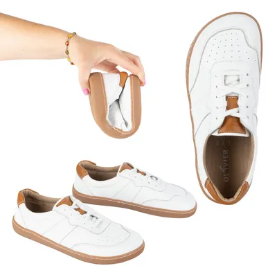 BUTY DAMSKIE BAREFOOT SKÓRA MINIMALISTYCZNE SZEROKIE ARIA Białe 103MP