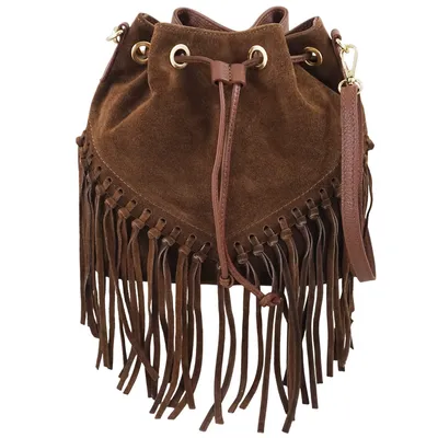 Torebka skórzana boho style - Brązowa