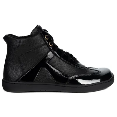 Zimowe buty barefoot Olivier Reese – minimalistyczne skórzane botki dla kobiet czarne