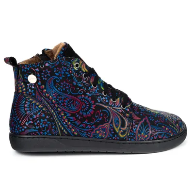 Buty damskie zimowe barefoot skórzane Z-B04 wielokolorowe wzory