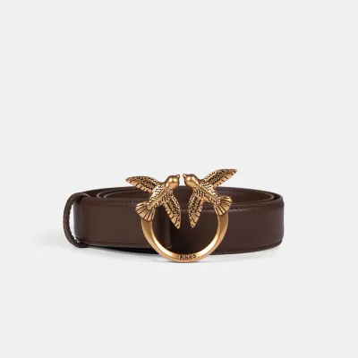 PINKO pasek skórzany damski Love Berry H3 Belt Low 100125A0F1L74Q brązowy