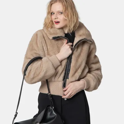 PINKO kurtka damska bomberka Bagels Fur Faux