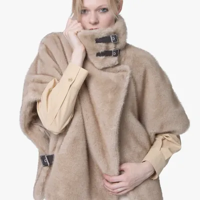 PINKO kamizelka Comodino Cape Coat beżowa