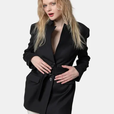 PINKO marynarka Fausta Giacca Flanela czarna