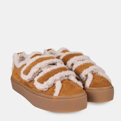 INUIKII sneakersy Shearling Low Velcro 35202-050 brązowe