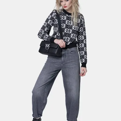 PINKO jeansy balloon Estelle szare