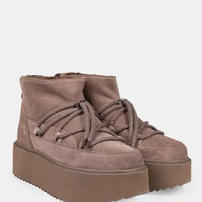 INUIKII śniegowce skórzane Classic Low Platform 75204-004 Taupe