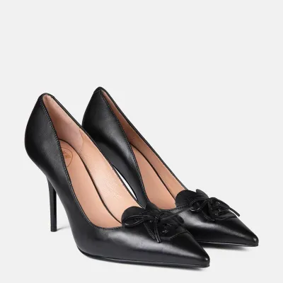Love Moschino czarne damskie szpilki ze skóry Scarpad.Spillo95 czarne