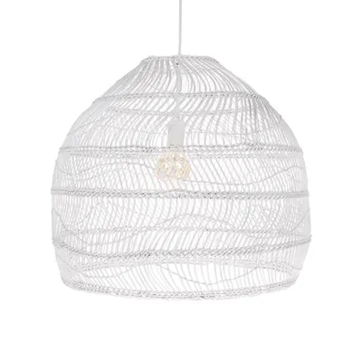 HK Living - Lampa wisząca M wiklinowa biała