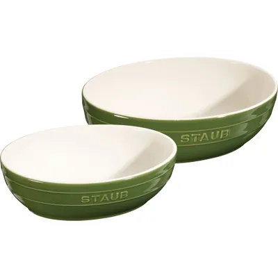 Staub - Zestaw 2 misek owalnych Serving zielony