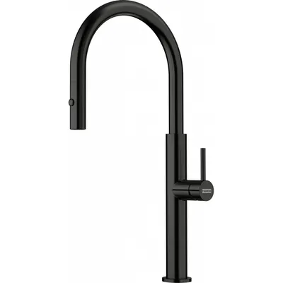 FRANKE - Bateria kuchenna Pescara J pull-out spray Czarna Stal szlachetna