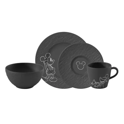 Villeroy&Boch - Zestaw śniadaniowy 4 el. Manufacture - Mickey Mouse Czarny
