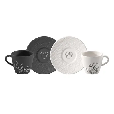 Villeroy&Boch - Zestaw dwóch filiżanek do espresso ze spodkiem Mickey Mouse