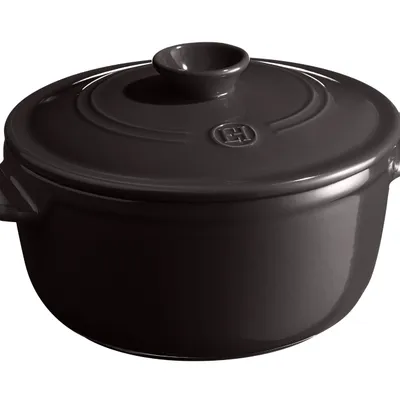 Emile Henry - Okrągły garnek ceramiczny 2,5L Czarny