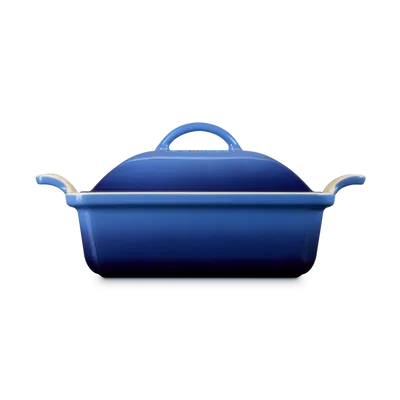 Le Creuset - Kwadratowa Forma do Pieczenia z Pokrywką Kamionka Azure