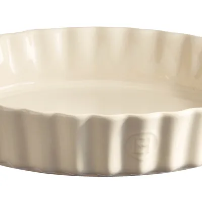 Emile Henry - Głębokie naczynie do tarty 29 cm Kremowe