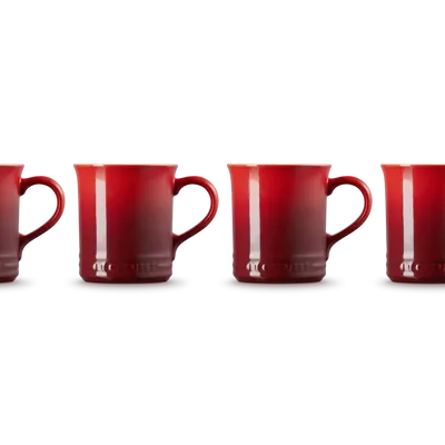 Le Creuset - Zestaw 4 szt. Kubków Kamionka 400 ml wiśniowy