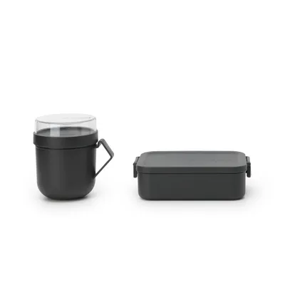 Brabantia - Zestaw lunchowy 2-częściowy Make & Take Dark Grey