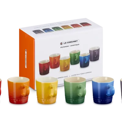Le Creuset - Zestaw 6 kubków do espresso Rainbow