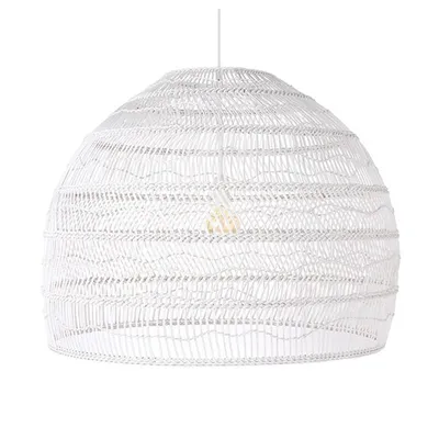 HK Living - Lampa wisząca L wiklinowa biała