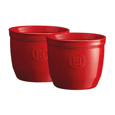 Emile Henry - Zestaw 2 miseczek do zapiekania Ramekin N°8 Czerwony