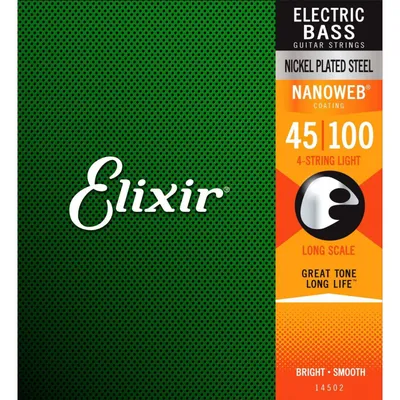 Elixir 14052 struny do gitary basowej 45-100 Long Scale Light