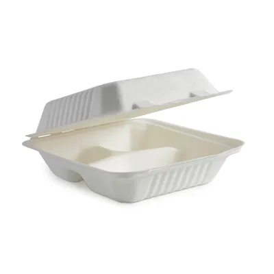 Pojemnik z Trzciny Cukrowej Menubox 3-dzielny 23x23cm A'50 /LoveNature
